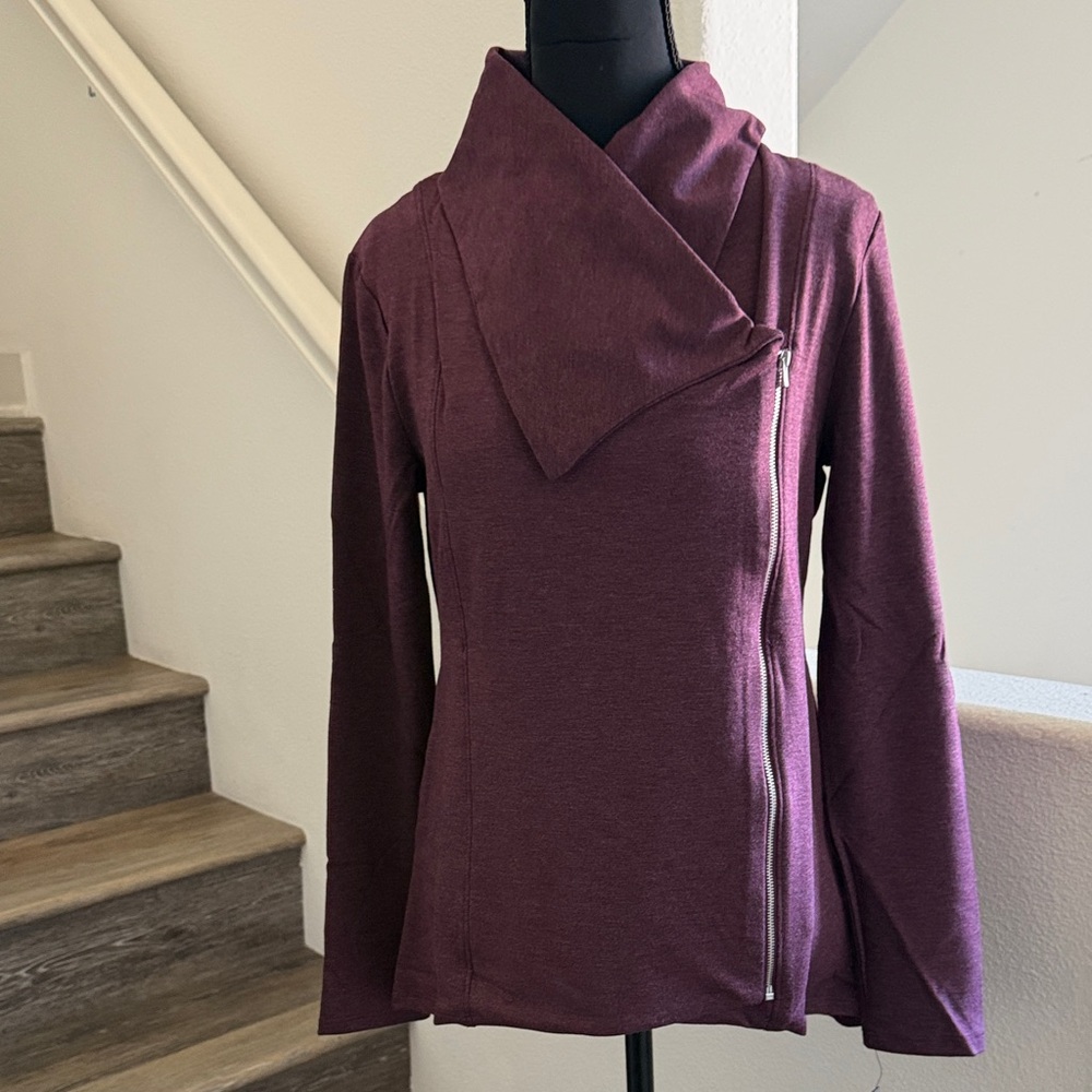 NWT Apt. 9 Plum Asymmetrical Zip Cardigan